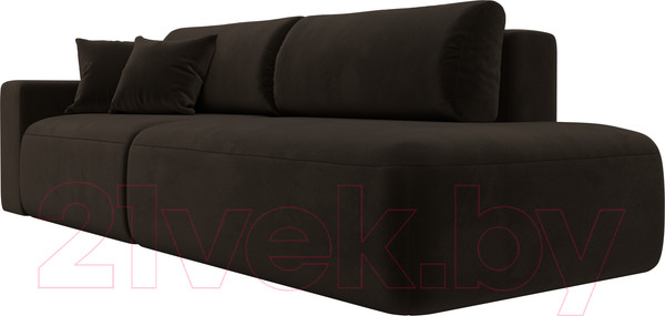 Изображение товара Диван Лига Диванов Лига-036 Модерн подлокотник слева / 121332L  (микровельвет коричневый)