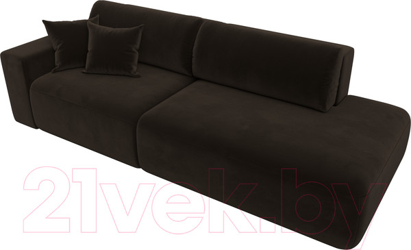 Изображение товара Диван Лига Диванов Лига-036 Модерн подлокотник слева / 121332L  (микровельвет коричневый)