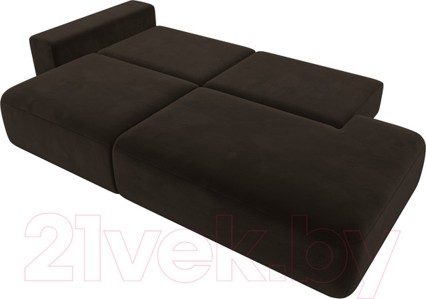 Изображение товара Диван Лига Диванов Лига-036 Модерн подлокотник слева / 121332L  (микровельвет коричневый)