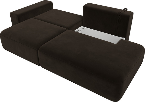 Изображение товара Диван Лига Диванов Лига-036 Модерн подлокотник слева / 121332L  (микровельвет коричневый)