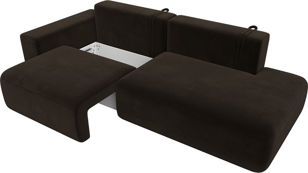 Изображение товара Диван Лига Диванов Лига-036 Модерн подлокотник слева / 121332L  (микровельвет коричневый)