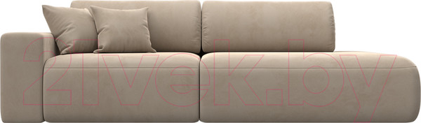 Изображение товара Диван Лига Диванов Лига-036 Модерн подлокотник слева / 121339L  (велюр бежевый)