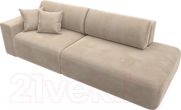 Изображение товара Диван Лига Диванов Лига-036 Модерн подлокотник слева / 121339L  (велюр бежевый)