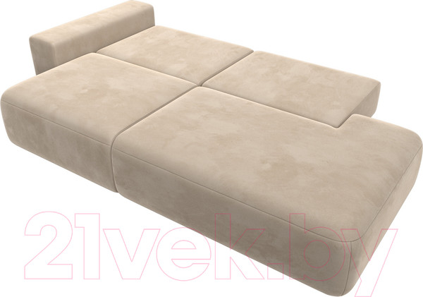 Изображение товара Диван Лига Диванов Лига-036 Модерн подлокотник слева / 121339L  (велюр бежевый)