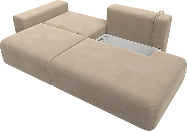 Изображение товара Диван Лига Диванов Лига-036 Модерн подлокотник слева / 121339L  (велюр бежевый)