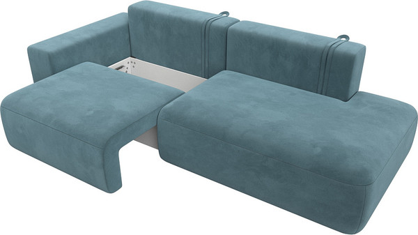 Изображение товара Диван Лига Диванов Лига-036 Модерн подлокотник слева / 121340L  (велюр бирюзовый)