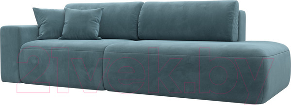 Изображение товара Диван Лига Диванов Лига-036 Модерн подлокотник слева / 121340L  (велюр бирюзовый)