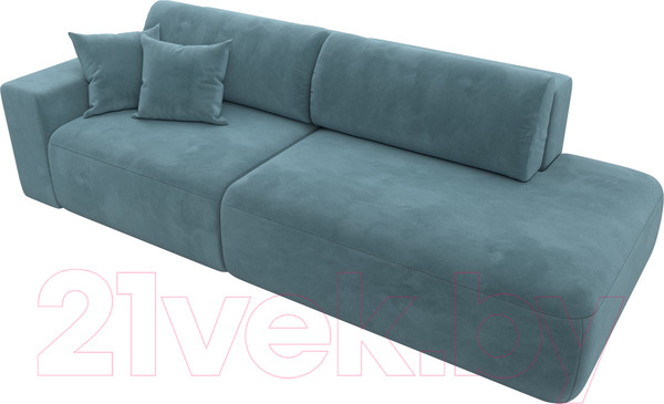 Изображение товара Диван Лига Диванов Лига-036 Модерн подлокотник слева / 121340L  (велюр бирюзовый)