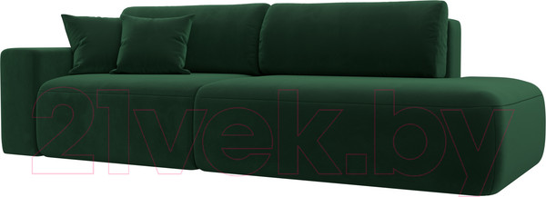 Изображение товара Диван Лига Диванов Лига-036 Модерн подлокотник слева / 121342L  (велюр зеленый)