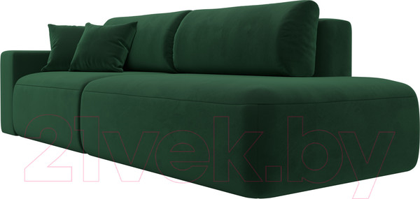 Изображение товара Диван Лига Диванов Лига-036 Модерн подлокотник слева / 121342L  (велюр зеленый)