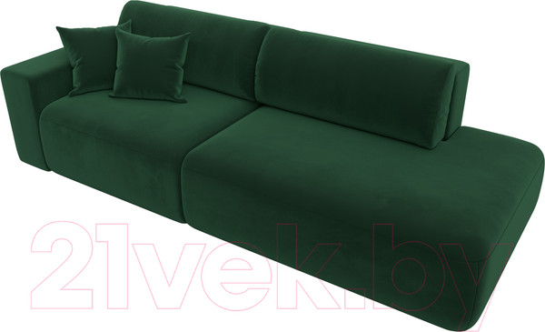 Изображение товара Диван Лига Диванов Лига-036 Модерн подлокотник слева / 121342L  (велюр зеленый)