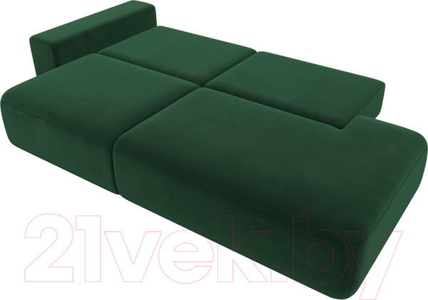 Изображение товара Диван Лига Диванов Лига-036 Модерн подлокотник слева / 121342L  (велюр зеленый)