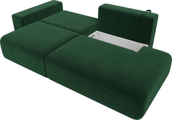 Изображение товара Диван Лига Диванов Лига-036 Модерн подлокотник слева / 121342L  (велюр зеленый)
