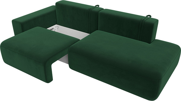 Изображение товара Диван Лига Диванов Лига-036 Модерн подлокотник слева / 121342L  (велюр зеленый)