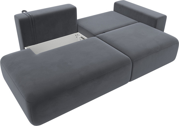 Изображение товара Диван Лига Диванов Лига-036 Модерн подлокотник справа / 121344  (велюр серый)