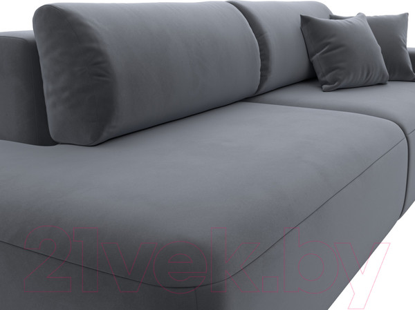 Изображение товара Диван Лига Диванов Лига-036 Модерн подлокотник справа / 121344  (велюр серый)