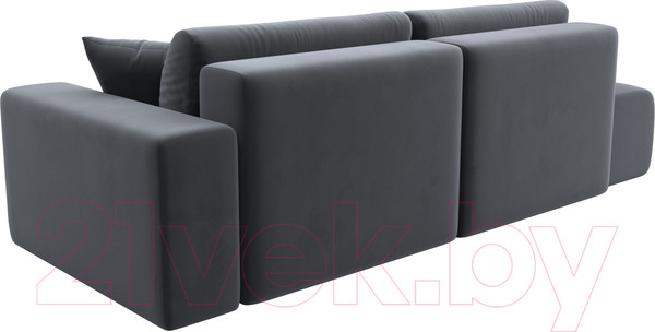 Изображение товара Диван Лига Диванов Лига-036 Модерн подлокотник справа / 121344  (велюр серый)