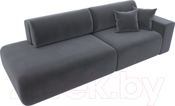 Изображение товара Диван Лига Диванов Лига-036 Модерн подлокотник справа / 121344  (велюр серый)