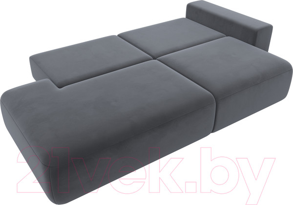 Изображение товара Диван Лига Диванов Лига-036 Модерн подлокотник справа / 121344  (велюр серый)