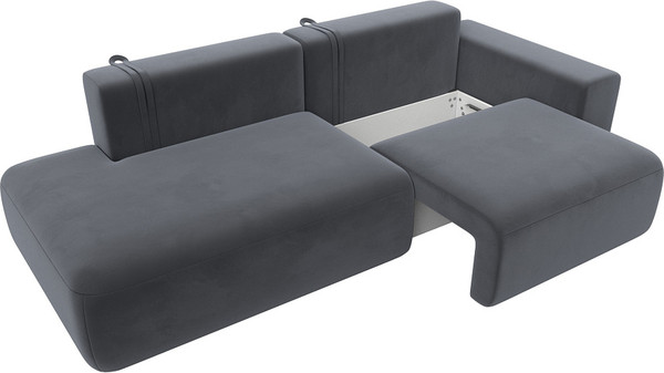 Изображение товара Диван Лига Диванов Лига-036 Модерн подлокотник справа / 121344  (велюр серый)