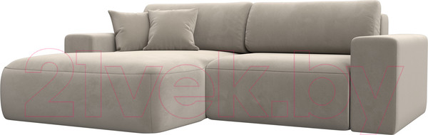 Изображение товара Диван угловой Лига Диванов Лига-036 Классик левый / 121364L (микровельвет бежевый)