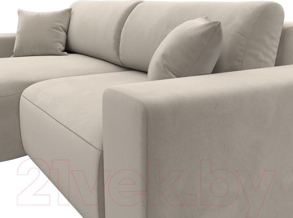 Изображение товара Диван угловой Лига Диванов Лига-036 Классик левый / 121364L (микровельвет бежевый)