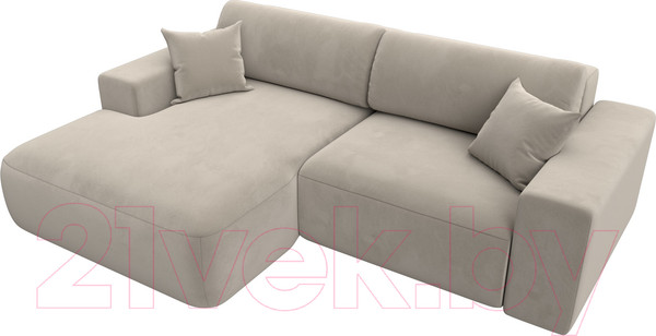 Изображение товара Диван угловой Лига Диванов Лига-036 Классик левый / 121364L (микровельвет бежевый)