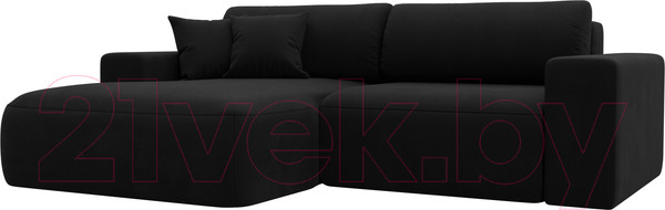 Изображение товара Диван угловой Лига Диванов Лига-036 Классик левый / 121365L (микровельвет черный)