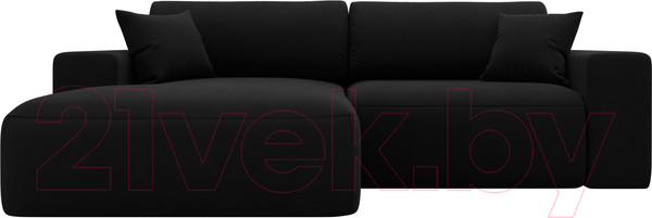 Изображение товара Диван угловой Лига Диванов Лига-036 Классик левый / 121365L (микровельвет черный)