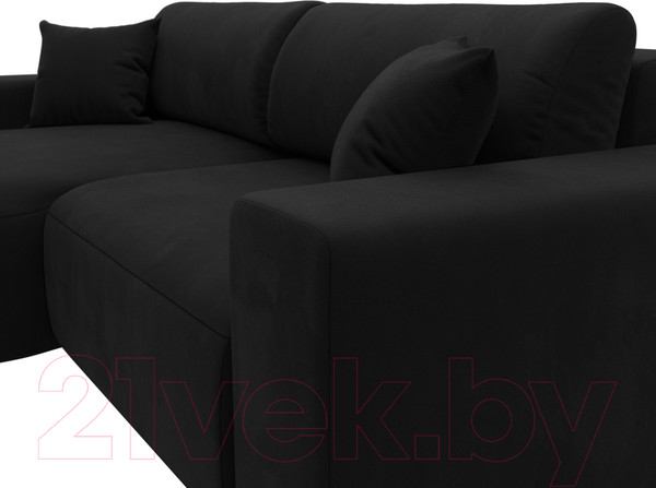 Изображение товара Диван угловой Лига Диванов Лига-036 Классик левый / 121365L (микровельвет черный)