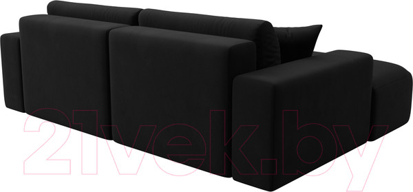 Изображение товара Диван угловой Лига Диванов Лига-036 Классик левый / 121365L (микровельвет черный)