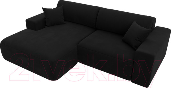 Изображение товара Диван угловой Лига Диванов Лига-036 Классик левый / 121365L (микровельвет черный)