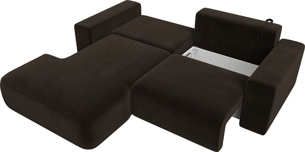 Изображение товара Диван угловой Лига Диванов Лига-036 Классик левый / 121366L (микровельвет коричневый)