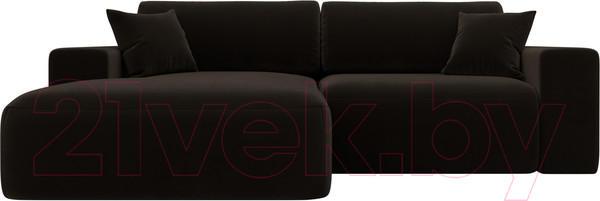 Изображение товара Диван угловой Лига Диванов Лига-036 Классик левый / 121366L (микровельвет коричневый)