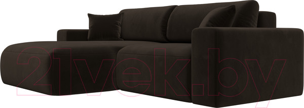Изображение товара Диван угловой Лига Диванов Лига-036 Классик левый / 121366L (микровельвет коричневый)