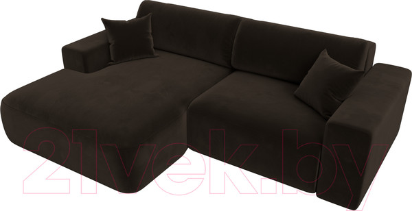 Изображение товара Диван угловой Лига Диванов Лига-036 Классик левый / 121366L (микровельвет коричневый)