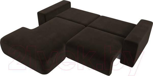 Изображение товара Диван угловой Лига Диванов Лига-036 Классик левый / 121366L (микровельвет коричневый)
