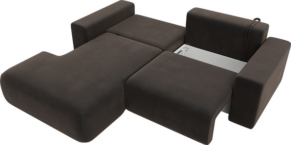 Изображение товара Диван угловой Лига Диванов Лига-036 Классик левый / 121377L (велюр коричневый)