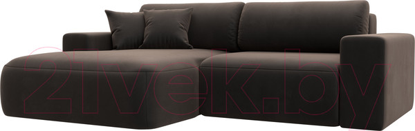 Изображение товара Диван угловой Лига Диванов Лига-036 Классик левый / 121377L (велюр коричневый)