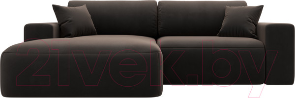Изображение товара Диван угловой Лига Диванов Лига-036 Классик левый / 121377L (велюр коричневый)