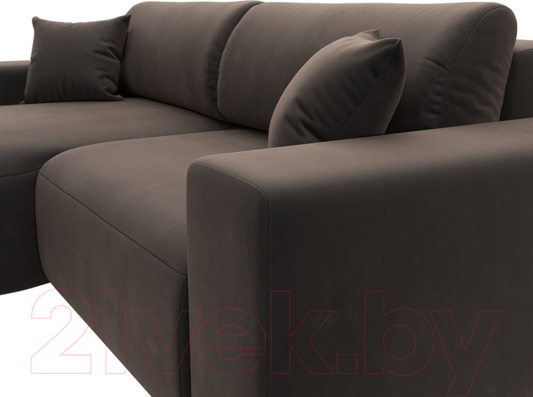 Изображение товара Диван угловой Лига Диванов Лига-036 Классик левый / 121377L (велюр коричневый)