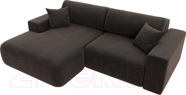 Изображение товара Диван угловой Лига Диванов Лига-036 Классик левый / 121377L (велюр коричневый)