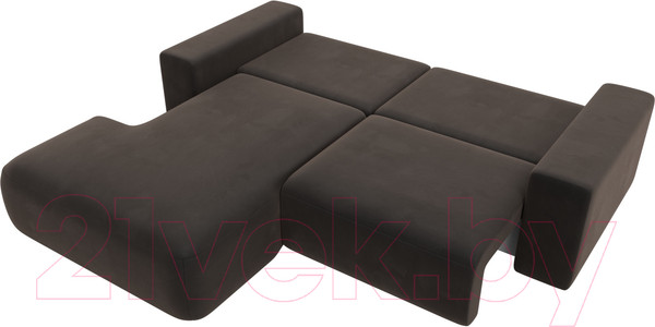 Изображение товара Диван угловой Лига Диванов Лига-036 Классик левый / 121377L (велюр коричневый)
