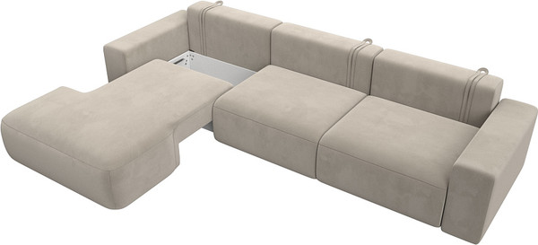 Изображение товара Диван угловой Лига Диванов Лига-036 Классик Лонг левый / 121381L (микровельвет бежевый)