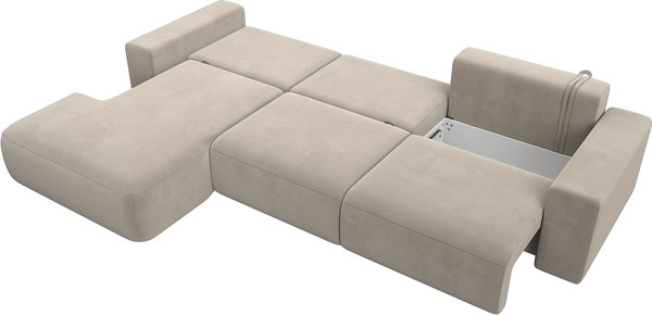 Изображение товара Диван угловой Лига Диванов Лига-036 Классик Лонг левый / 121381L (микровельвет бежевый)