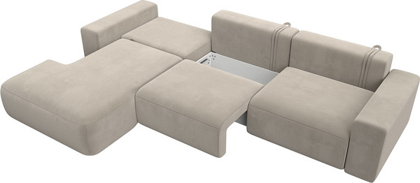 Изображение товара Диван угловой Лига Диванов Лига-036 Классик Лонг левый / 121381L (микровельвет бежевый)