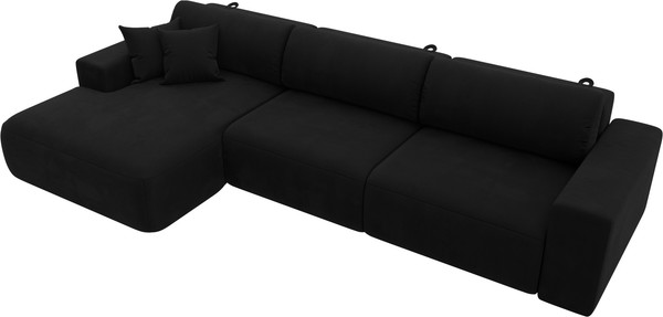 Изображение товара Диван угловой Лига Диванов Лига-036 Классик Лонг левый / 121382L (микровельвет черный)