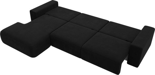 Изображение товара Диван угловой Лига Диванов Лига-036 Классик Лонг левый / 121382L (микровельвет черный)