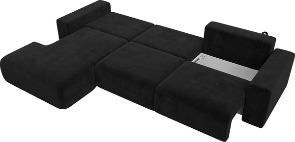 Изображение товара Диван угловой Лига Диванов Лига-036 Классик Лонг левый / 121382L (микровельвет черный)