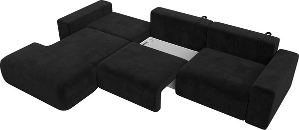 Изображение товара Диван угловой Лига Диванов Лига-036 Классик Лонг левый / 121382L (микровельвет черный)